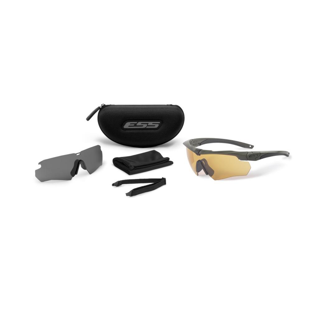 Crossbow One 2LS Stealth Olive Ballistic Goggles (HI-Def Bronze and Smoke Gray Lenses)