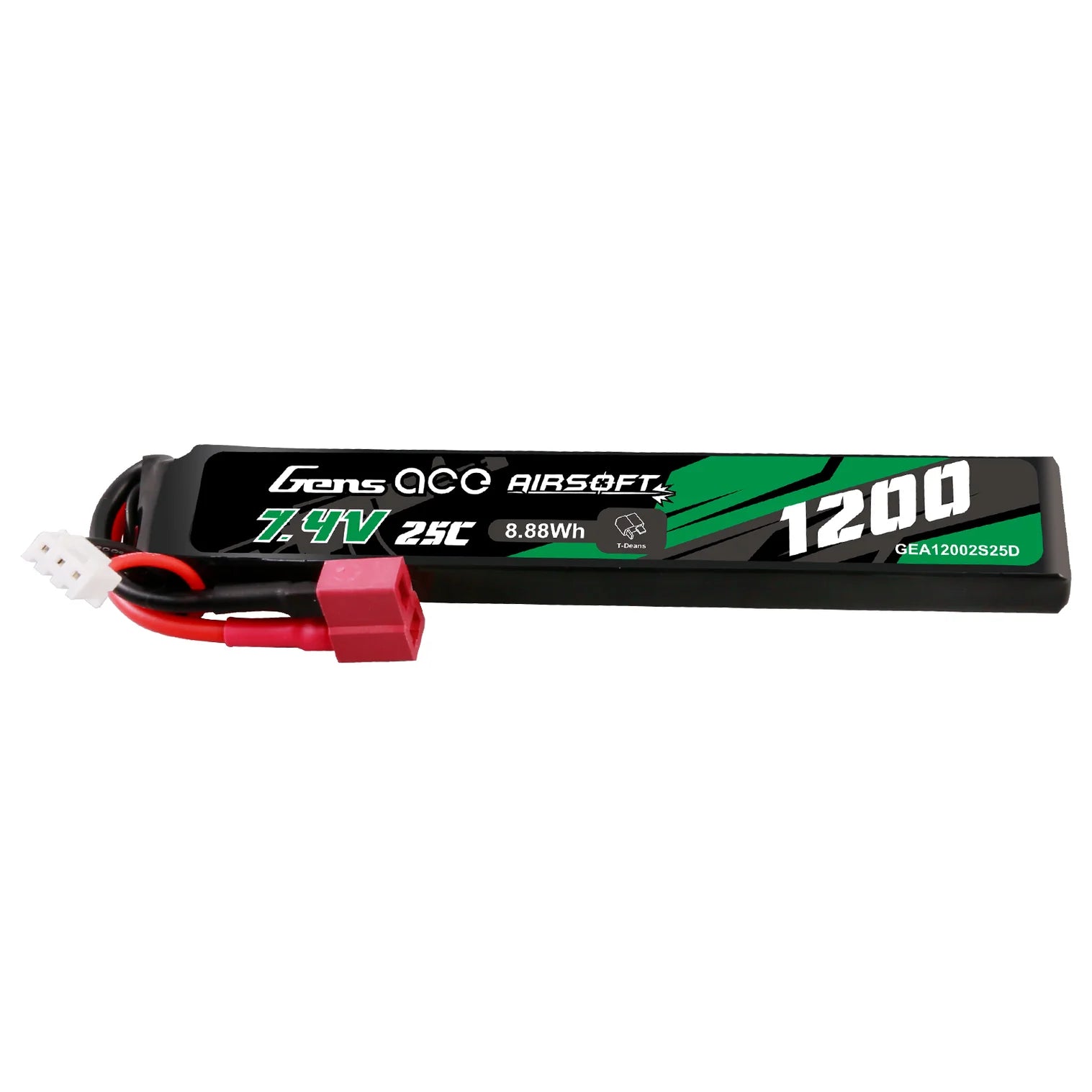 Gens Ace LiPo-akku 7,4V 1200mAh 2S/25C, T-plug/Deans