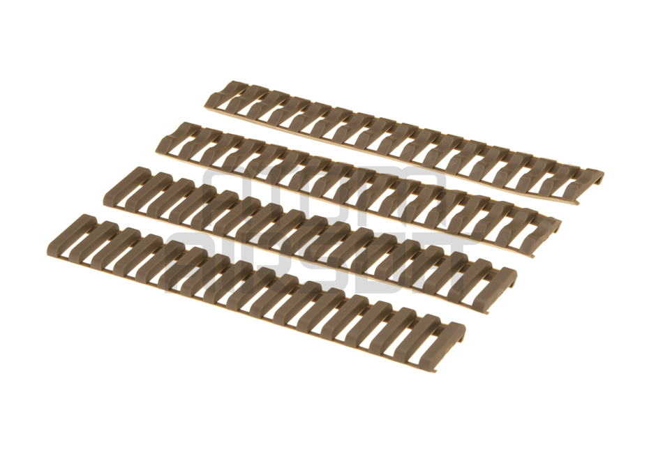 Ladder rail cover, rubber rail protectors, 18 rungs - Dark Earth