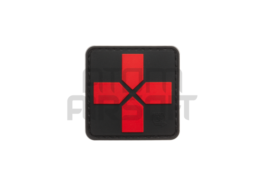 Ensiapu "Red Cross" PVC velcromerkki 40mm - blackmedic