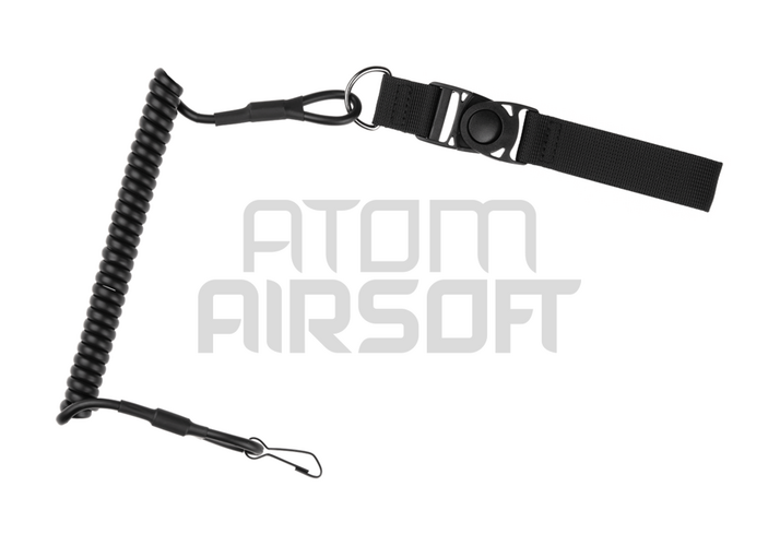Pistol safety cord, lanyard - black
