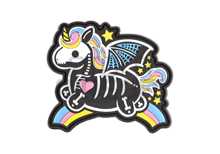 Skeleton Unicorn PVC velcro badge