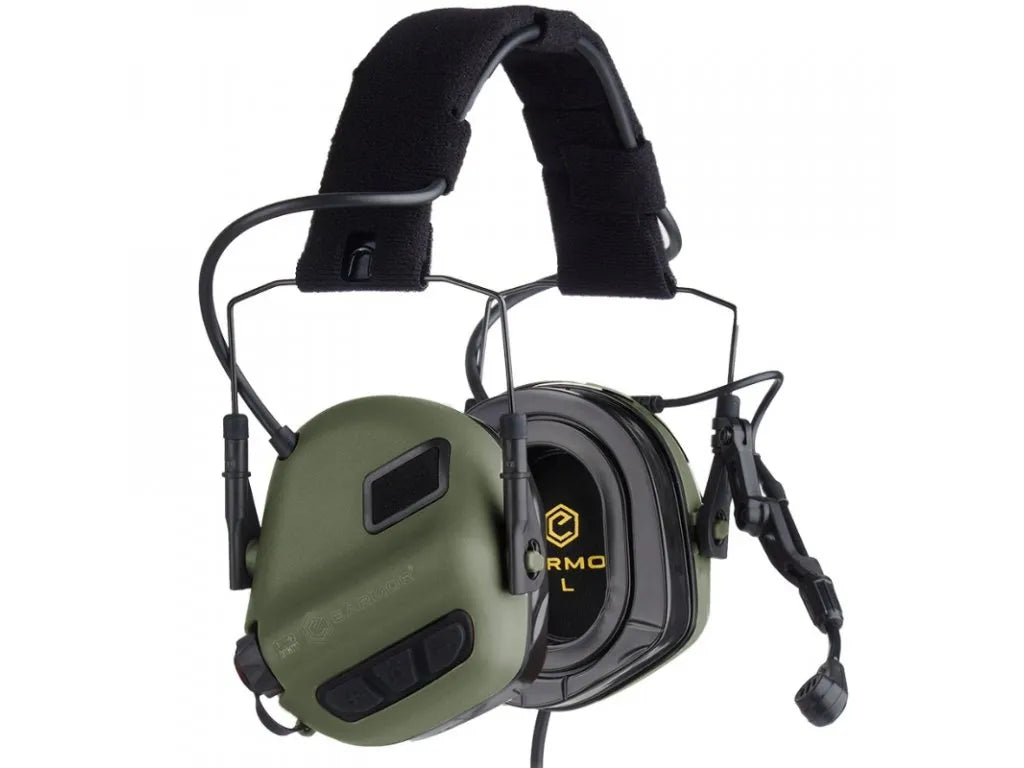 M32 Plus active hearing protectors with speech microphone - Foliage Green