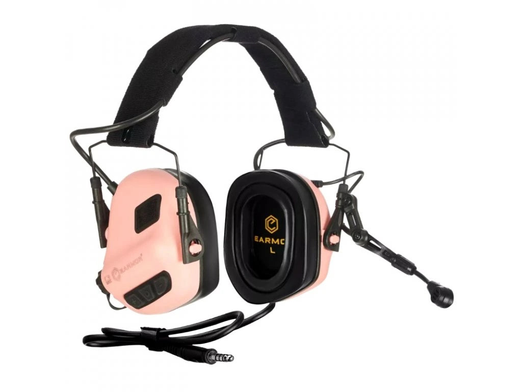 M32 Plus active hearing protectors with speech microphone - pink