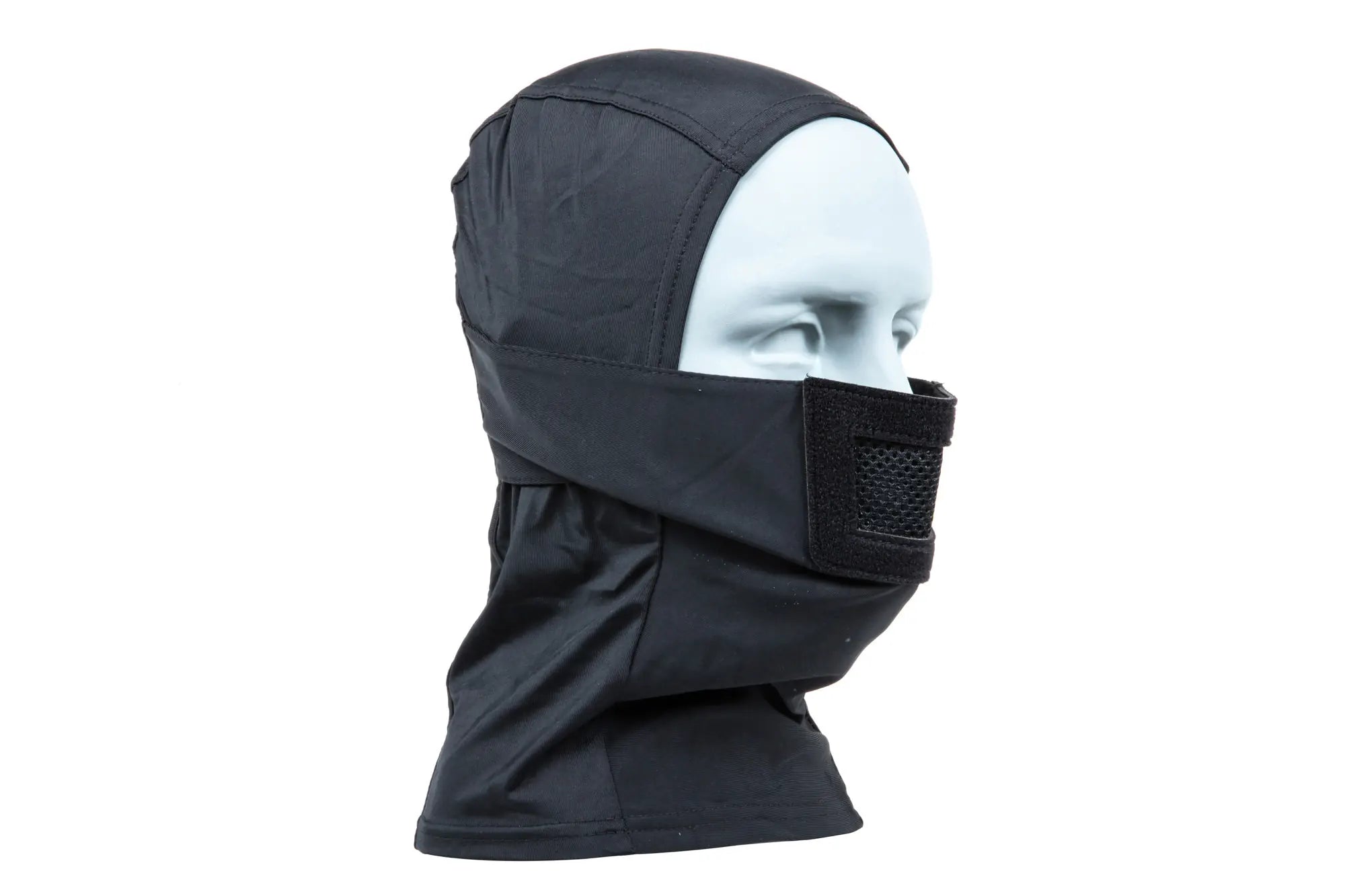 Balaclava style lower face shield - black