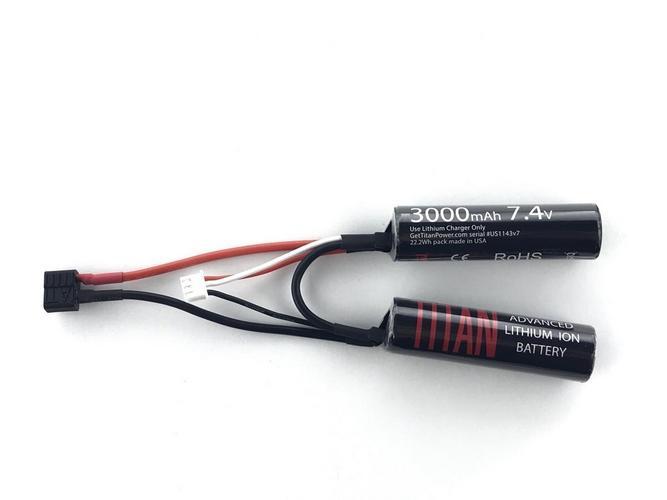 3000mAh 7.4V Nun-chuck airsoft battery - Deans / T-connector