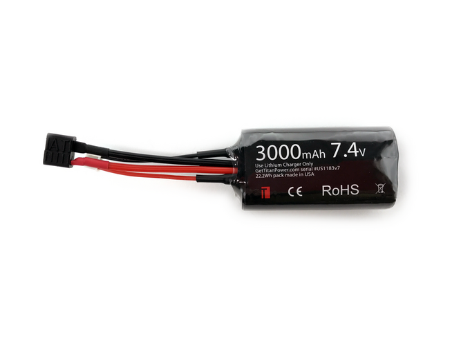 3000mAh 7.4V PEQ-compatible Li-Ion battery - Deans / T-connector