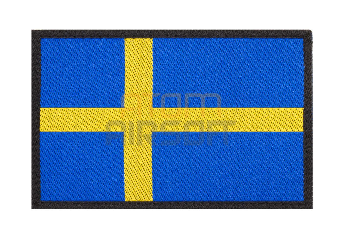 Swedish flag with "SWE" stamp - colored