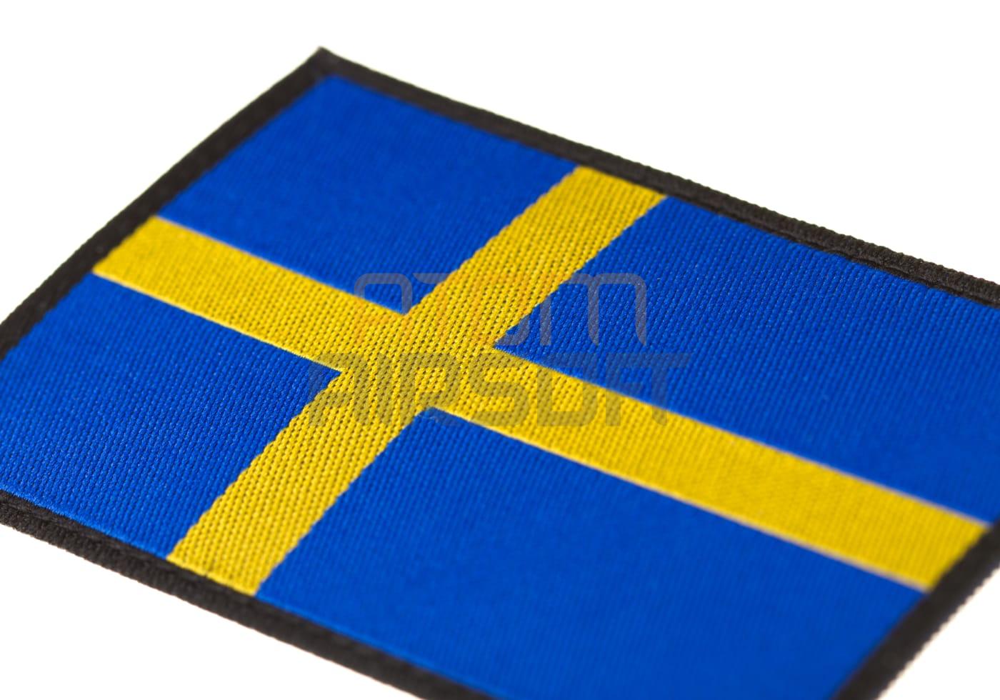 Swedish flag with "SWE" stamp - colored