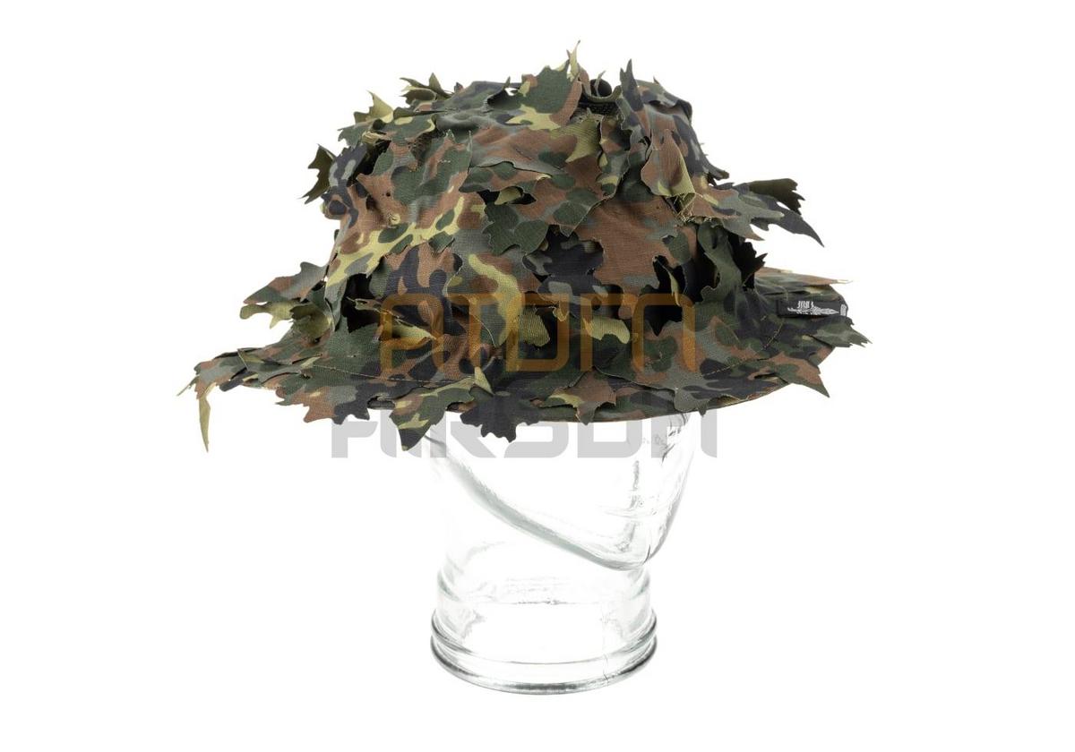 Boonie hat, with camouflage leaves - Flecktarn
