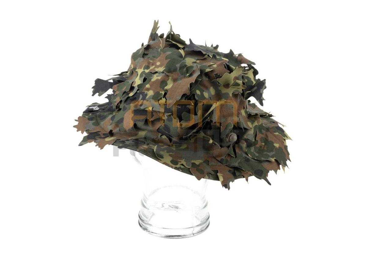 Boonie hat, with camouflage leaves - Flecktarn