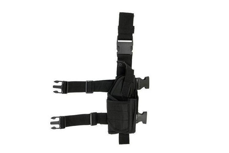 Universal Pistol Thigh Holster with Magazine Pocket - Black