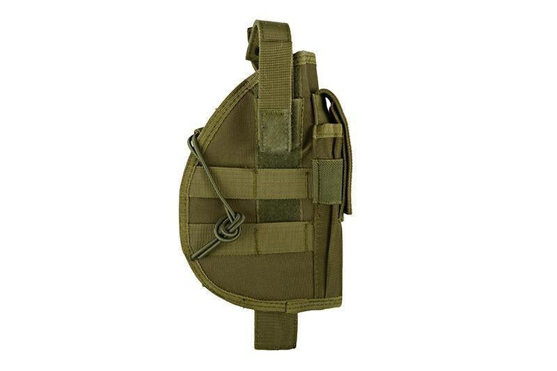 Universal MOLLE pistol holster with magazine pocket - OD