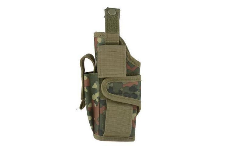 Universal Pistol Thigh Holster with Magazine Pocket - flecktarn
