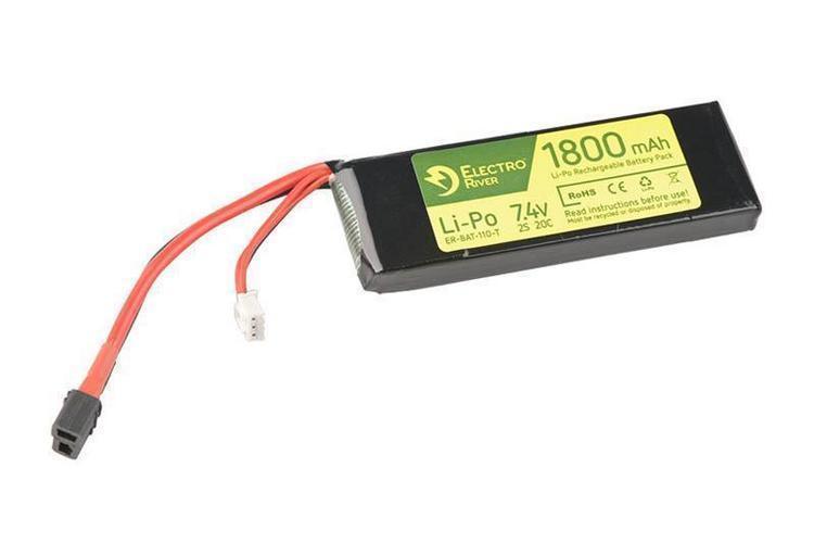 River LiPo battery 7.4V 1800mAh 20/40C T-connector (DEANS)