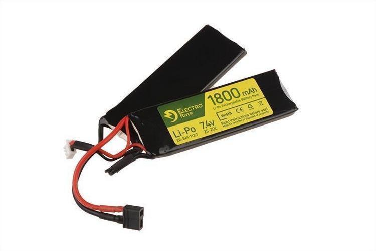 River ™ LiPo battery 7.4V 1800mAh 20/40C T-connector (DEANS) 2-piece