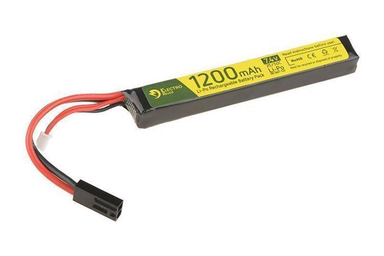 River LiPo battery 7.4V 1200mAh 25/50C, mini connector