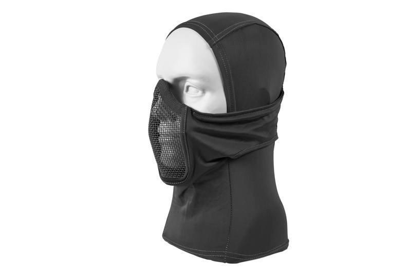 Balaclava style lower face shield - black