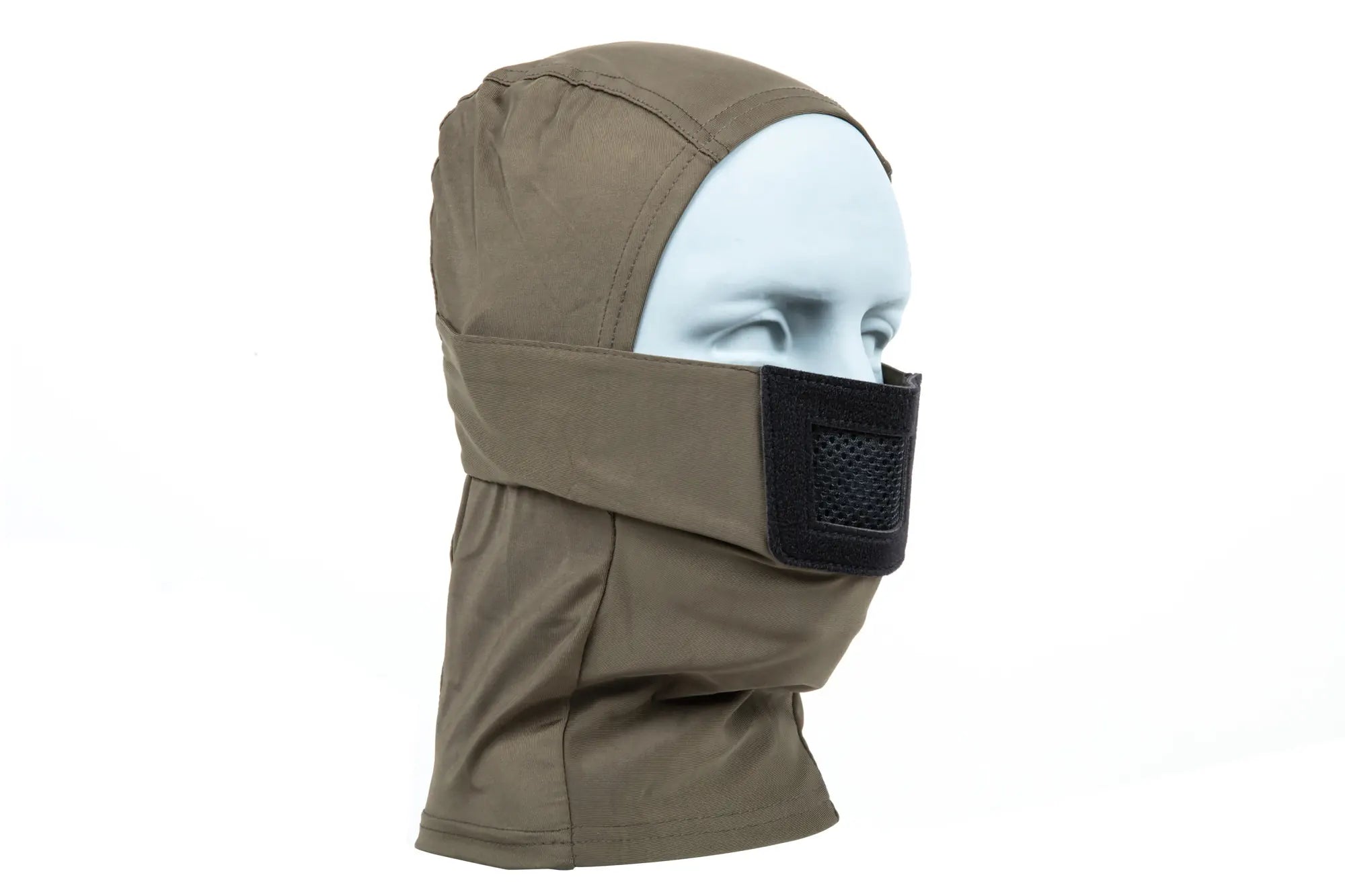 Balaclava style lower face shield - olive