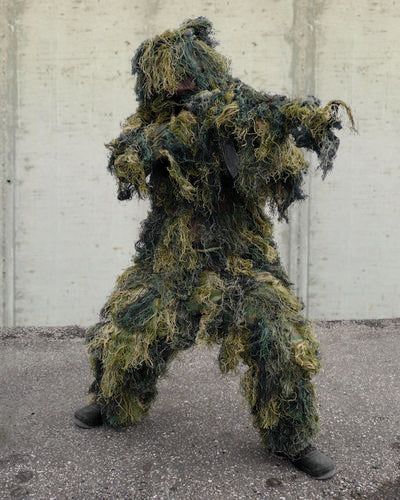 Anti-Fire ghillie suit, 4-piece - Woodland
