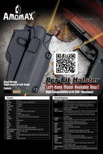 Per-Fit hard plastic universal pistol holster for right-handed users