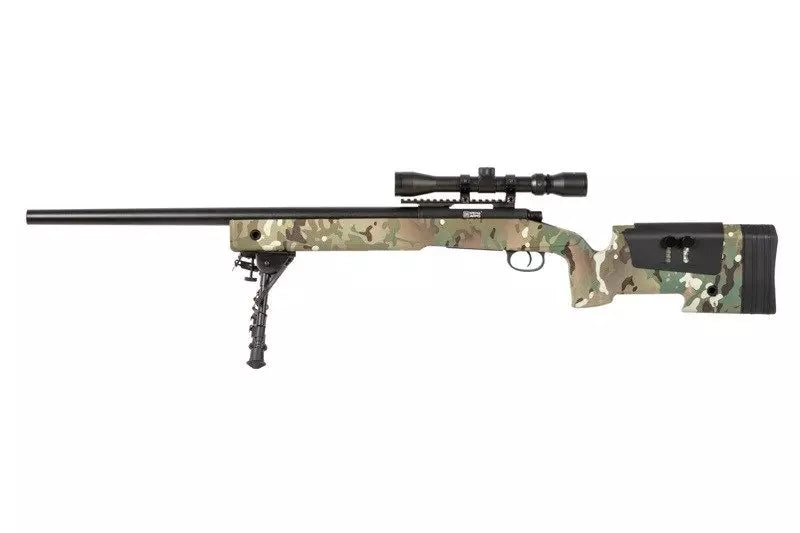 Specna Arms SA-S02 CORE™ High Velocity tarkkuuskivääri kiikarilla ja etujaloilla - MultiCam