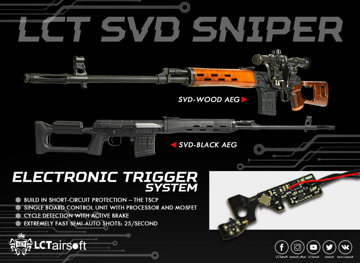 SVD AEG ETU sniper rifle, real wood