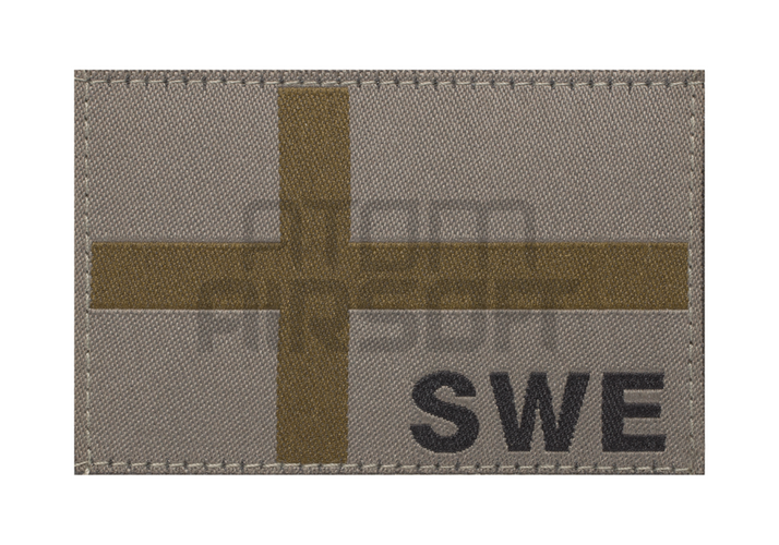 Swedish flag "SWE" stamped velcro badge - RAL7013