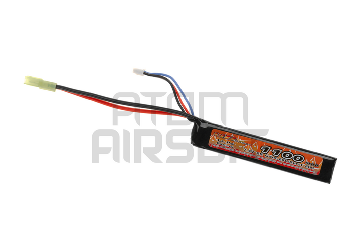7.4V 1100mAh LiPo battery, 20C - mini connector