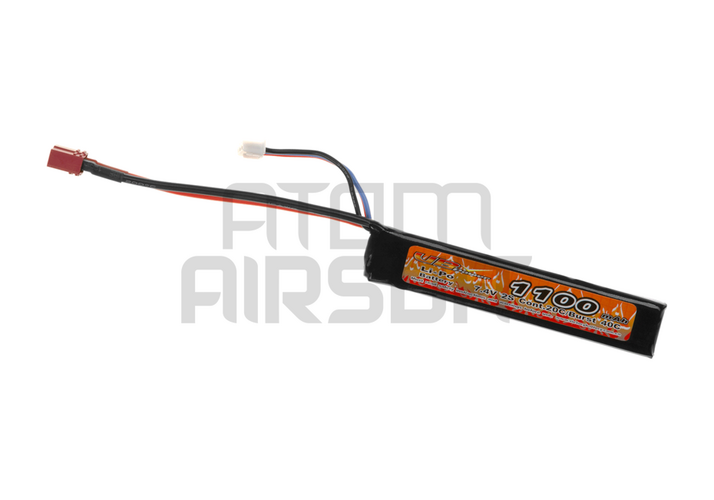 7.4V 1100mAh LiPo battery, 20c - T-plug/Deans