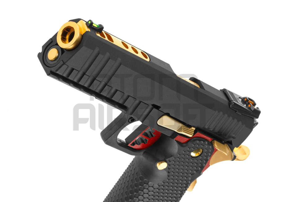 HX2002 GBB pistol, full metal - black/gold/red