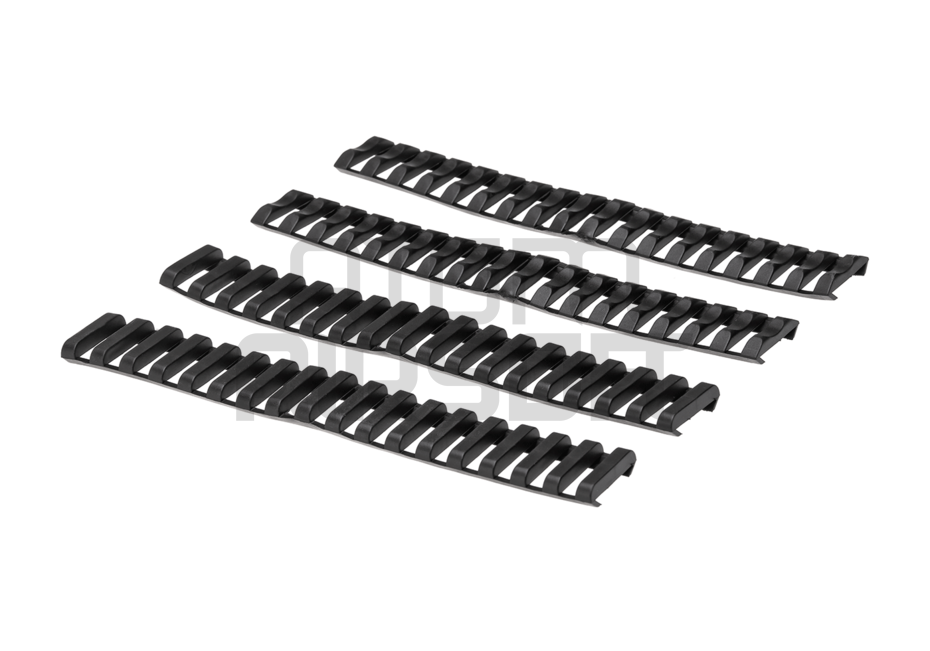 Ladder rail cover, rubber rail protectors, 18 rungs - black