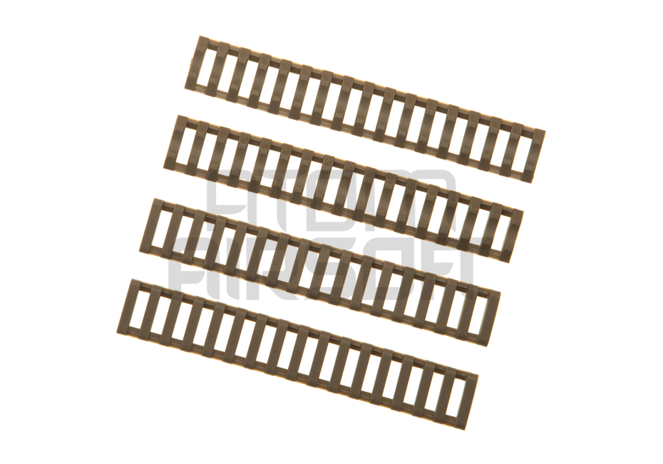 Ladder rail cover, rubber rail protectors, 18 rungs - Dark Earth
