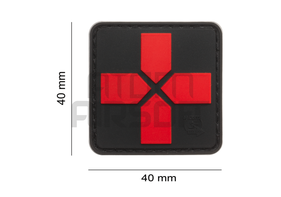 First aid "Red Cross" PVC velcro badge 40mm - blackmedic