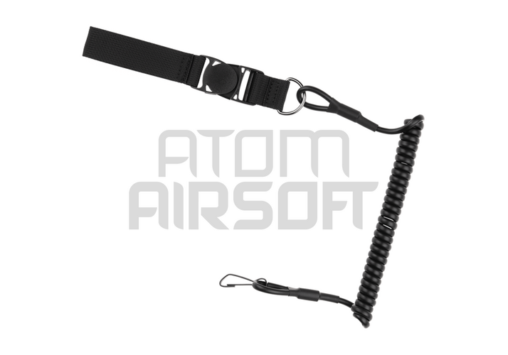 Pistol safety cord, lanyard - black