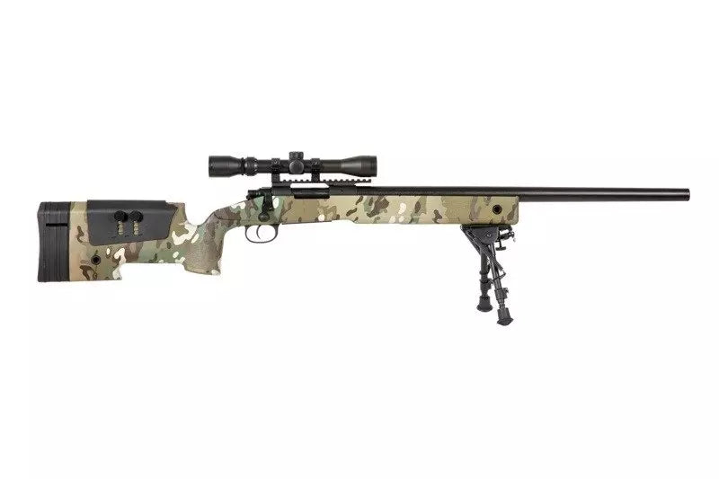 Specna Arms SA-S02 CORE™ High Velocity tarkkuuskivääri kiikarilla ja etujaloilla - MultiCam