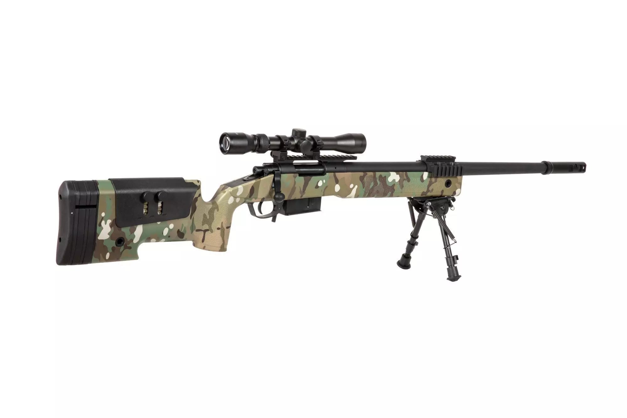 Specna Arms SA-S03 CORE™ High Velocity tarkkuuskivääri kiikarilla ja etujaloilla - MultiCam