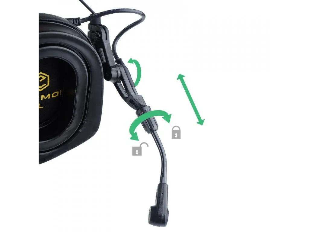 M32X Plus active hearing protectors with speech microphone, ARC helmet mount - Foliage Green
