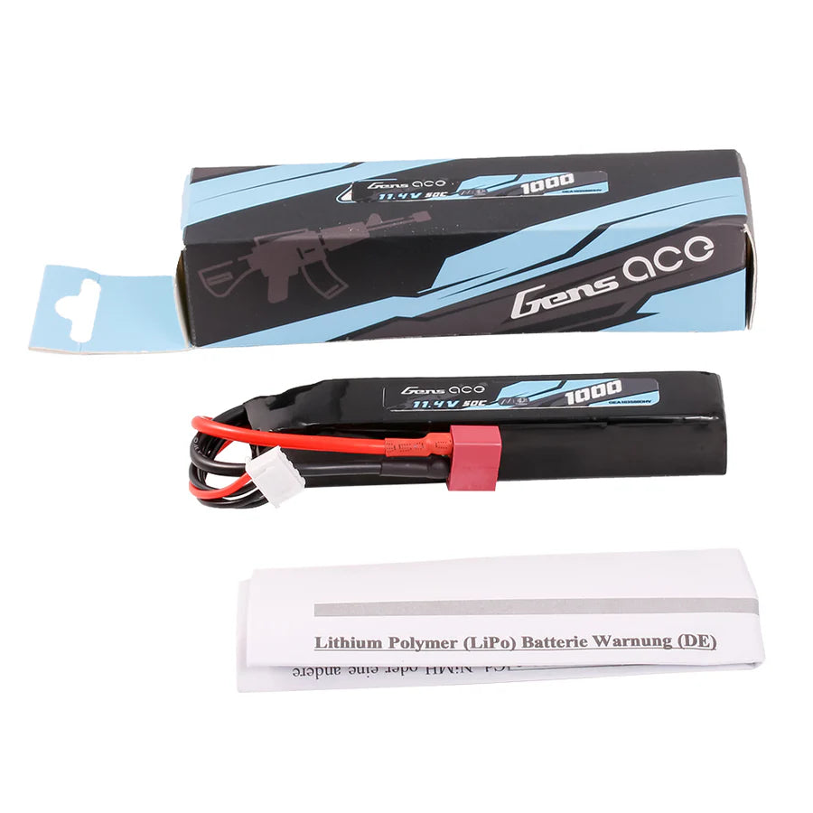 Ace LiPo battery 11.4V HV 1000mAh 3S/50C, T-plug/Deans