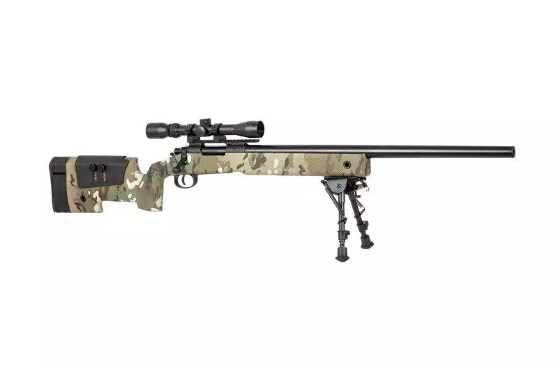 Specna Arms SA-S02 CORE™ High Velocity tarkkuuskivääri kiikarilla ja etujaloilla - MultiCam