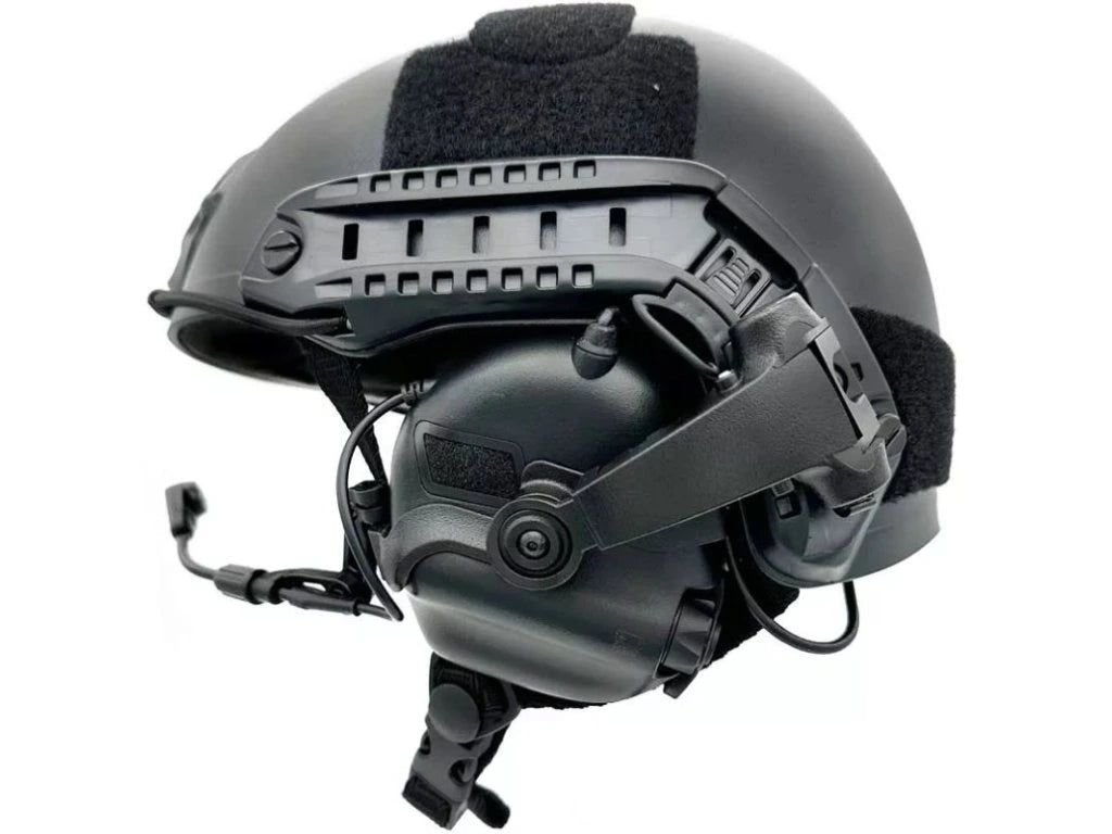 M32X Plus active hearing protectors with speech microphone, ARC helmet mount - black