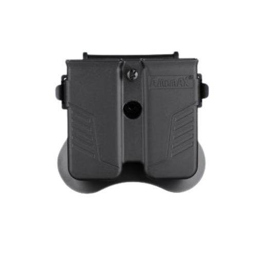 Universal pistol double magazine holster, belt mount