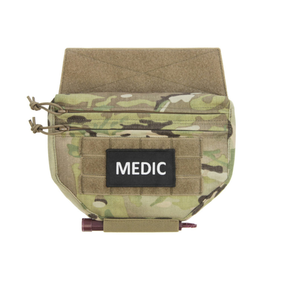 Drop down velcro utility pouch - Ranger Green