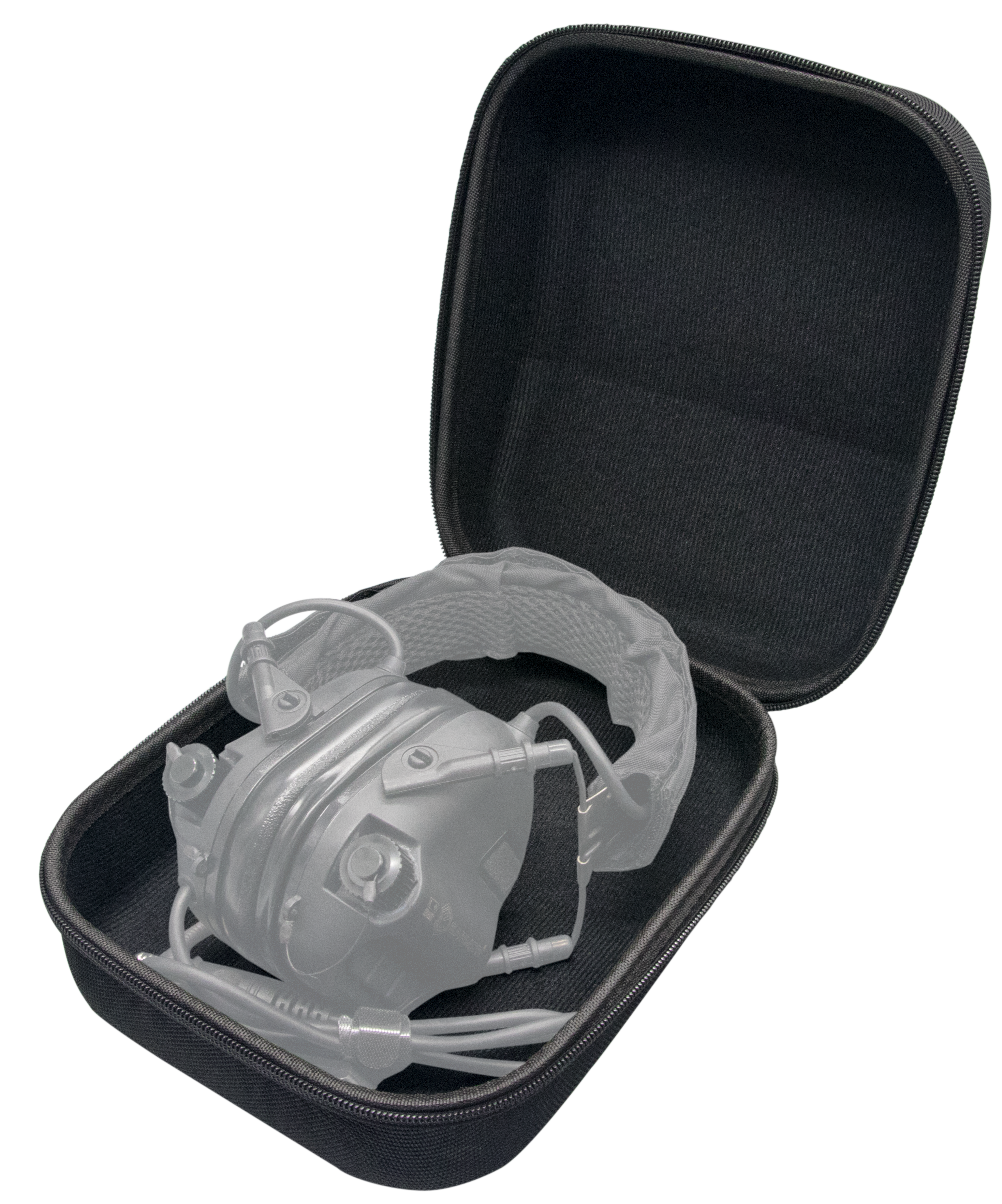 Hard carrying case for hearing protectors - black