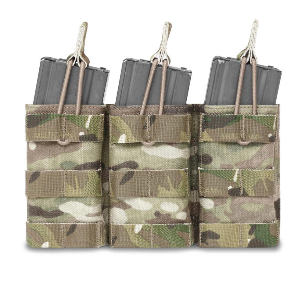 AR 5.56mm open top magazine pouch for three magazines - MultiCam