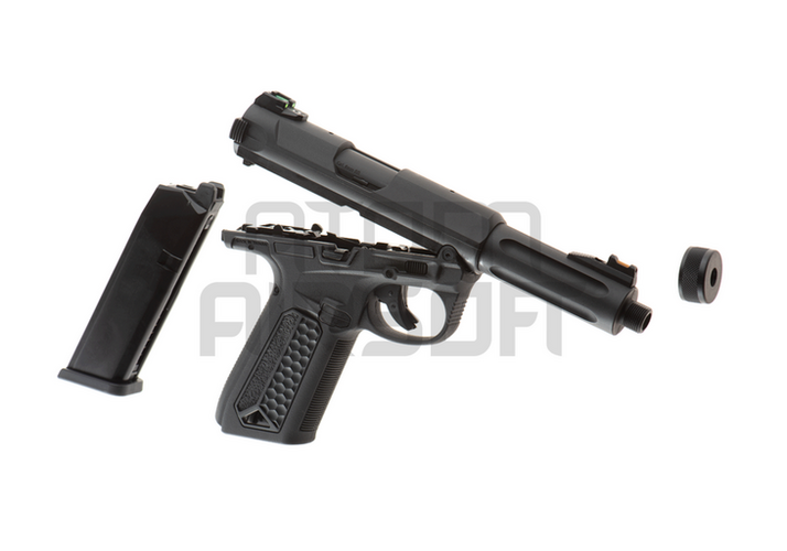 Action Army AAP-01 kaasupistooli, kertatuli/sarjatuli - musta