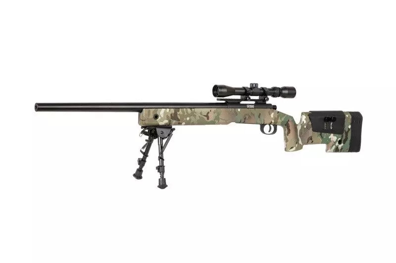 Specna Arms SA-S02 CORE™ High Velocity tarkkuuskivääri kiikarilla ja etujaloilla - MultiCam