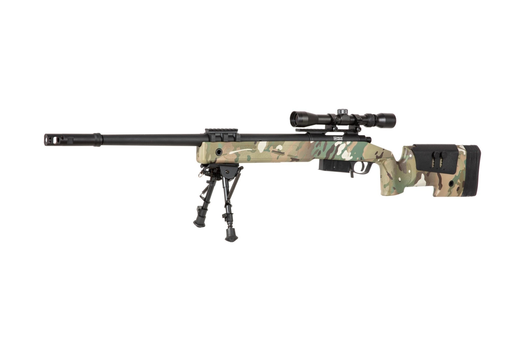 Specna Arms SA-S03 CORE™ High Velocity tarkkuuskivääri kiikarilla ja etujaloilla - MultiCam