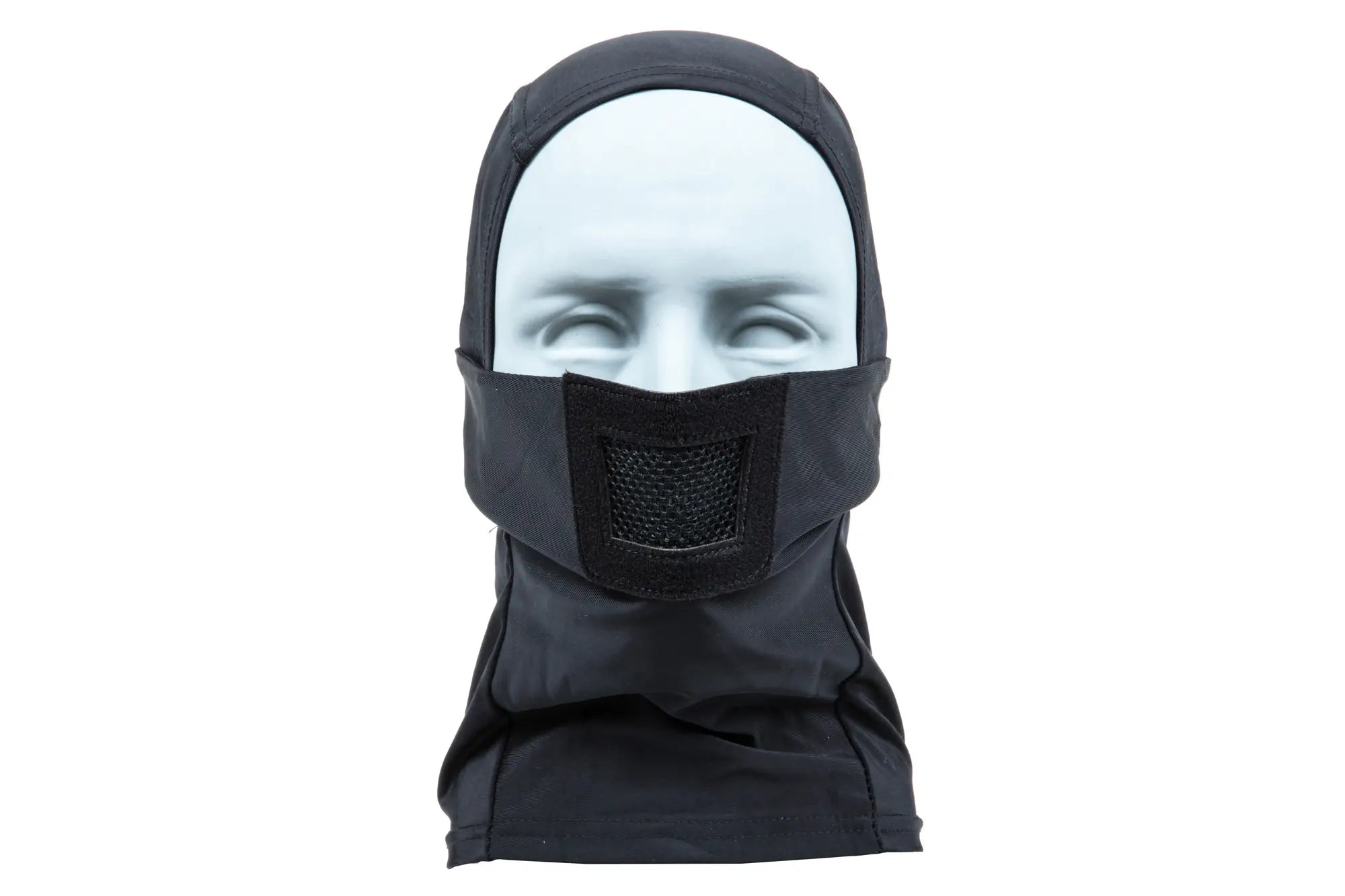 Balaclava style lower face shield - black