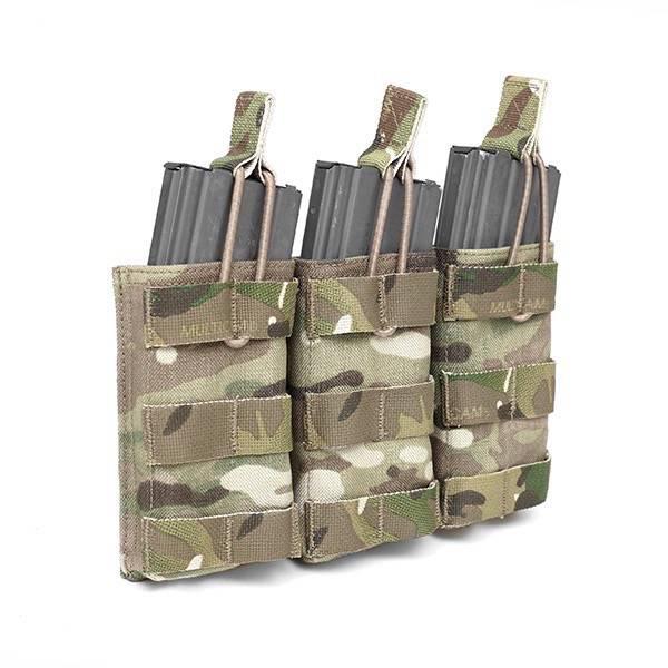 AR 5.56mm open top magazine pouch for three magazines - MultiCam